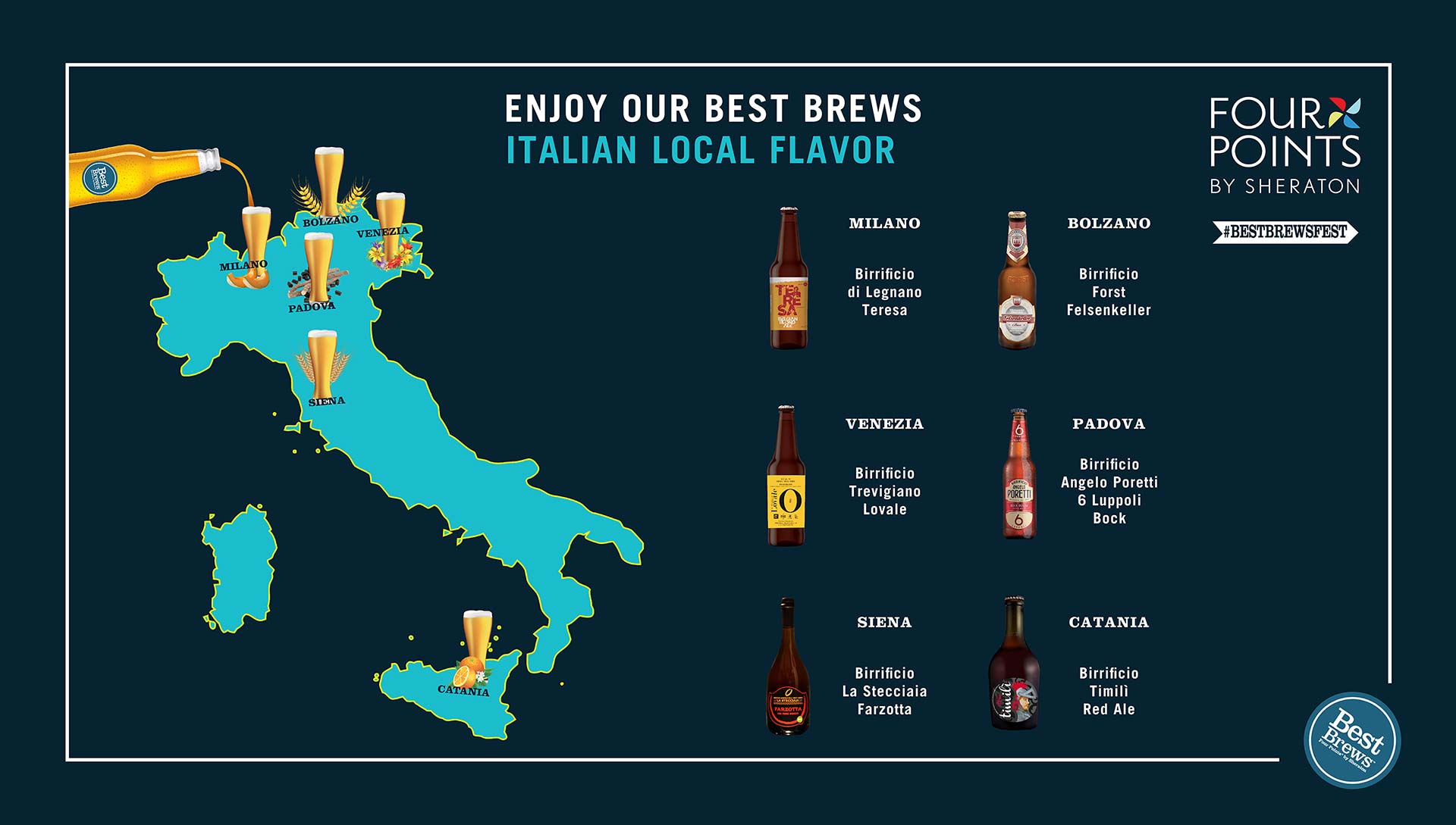 Map of beers available across Italy at Best Brews Fest