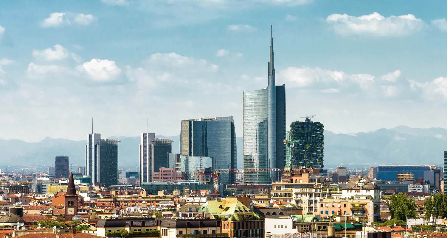 Milan Landscape with Skyscrapers